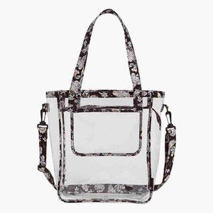 NWT Vera Bradley Clearly Colorful Stadium Tote- Holland Garden Print